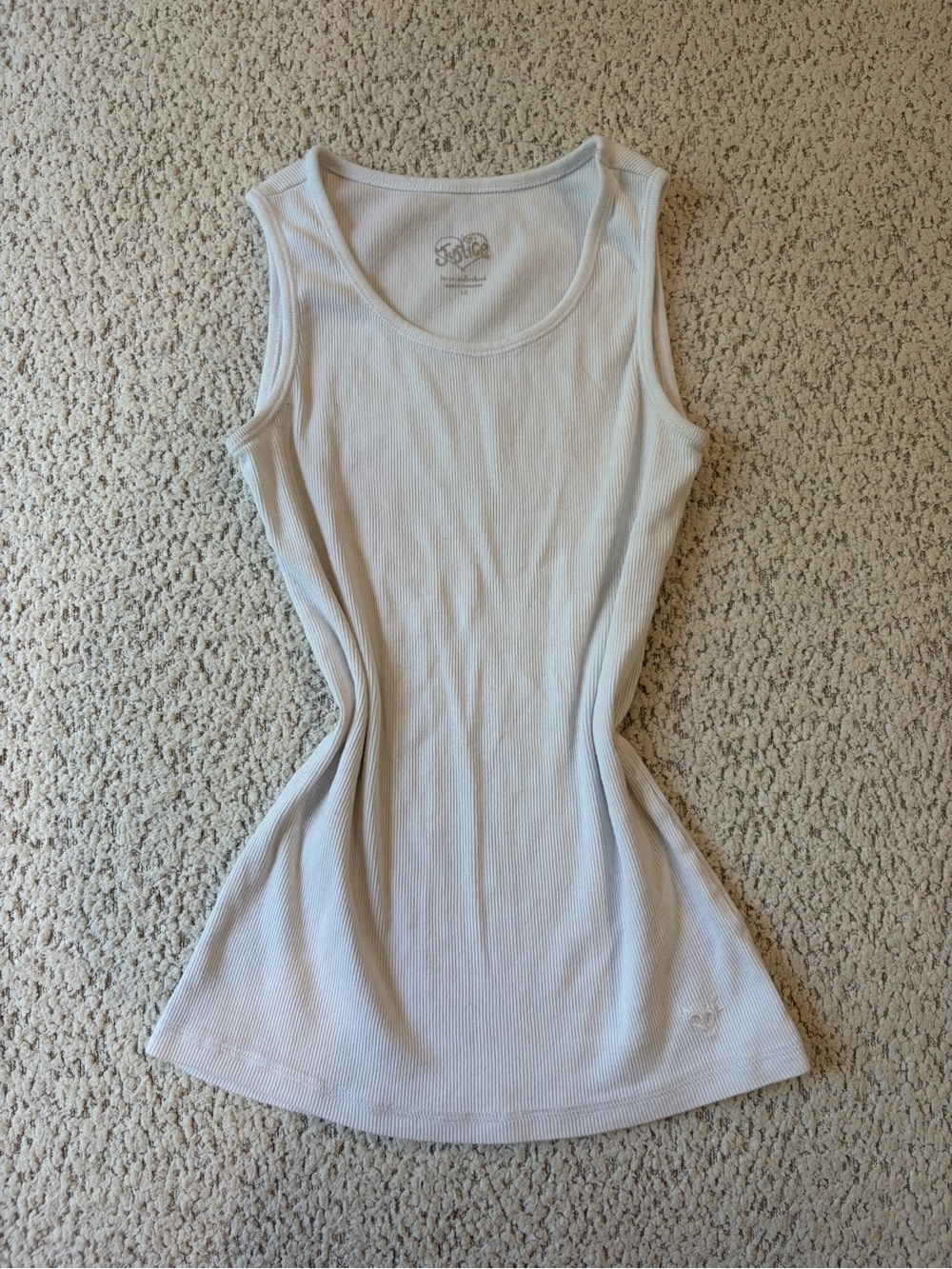 Y2K Justice White Ribbed Tank Top